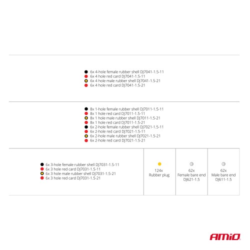 Amio - ΦΙΣ & ΒΥΣΜΑΤΑ ΚΑΛΩΔΙΩΝ 6 ΤΥΠΩΝ 12/24V ΑΡΣΕΝΙΚΑ ΚΑΙ ΘΗΛΥΚΑ ΣΕΤ - 352 ΤΕΜ. (03035/AM)