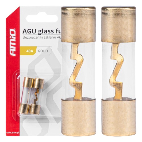 Amio - ΑΣΦΑΛΕΙΕΣ ΓΥΑΛΙΝΕΣ AGU AGU 40A 38x10,3mm - 2 ΤΕΜ. (03485/AM)