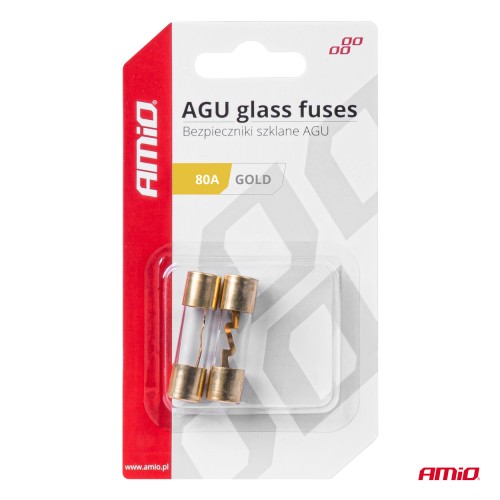 Amio - ΑΣΦΑΛΕΙΕΣ ΓΥΑΛΙΝΕΣ AGU AGU 80A 38x10,3mm - 2 ΤΕΜ. (03488/AM)