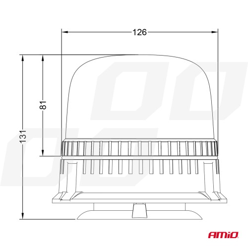 Amio - ΦΑΡΟΣ DIAMONT W25M ΜΕ ΛΕΥΚΟ ΚΑΠΑΚΙ 12/24V 24xSMD LED ΠΟΡΤΟΚΑΛΙ ΜΑΓΝΗΤΙΚΟΣ ΦΙΣ ΑΝΑΠΤΗΡΑ 131x126mm - 1 ΤΕΜ. (03340/AM)
