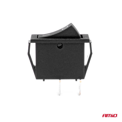 Amio - ΔΙΑΚΟΠΤΗΣ ON/OFF 2 ΕΠΑΦΩΝ 12V 20A 10mm x 26mm ΜΑΥΡΟΣ - 1 ΤΕΜ. (03081/AM)