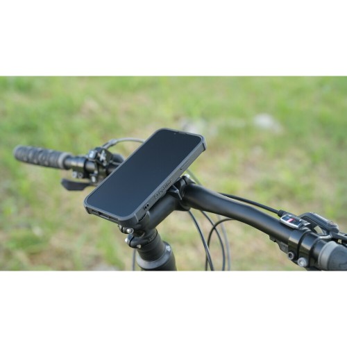 Διπλή Βάση Στήριξης Κινητού και Action Camera Out Front της σειράς Titan Optiline για Τιμόνι Μηχανής ή Ποδηλάτου με διάμετρο από 22 mm έως 35 mm με 3D αντικραδασμικό σύστημα dampener και σύστημα Duolock 2.0, συμβατή με Θήκες ή Αντάπτορες Κινητού Optiline
