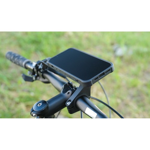 Διπλή Βάση Στήριξης Κινητού και Action Camera Out Front της σειράς Titan Optiline για Τιμόνι Μηχανής ή Ποδηλάτου με διάμετρο από 22 mm έως 35 mm με 3D αντικραδασμικό σύστημα dampener και σύστημα Duolock 2.0, συμβατή με Θήκες ή Αντάπτορες Κινητού Optiline