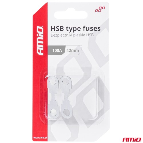 Amio - ΑΣΦΑΛΕΙΕΣ FLAT 42mm 100A - 2 Τεμ. (03502/AM)