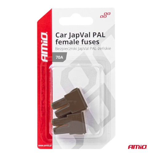 Amio - ΑΣΦΑΛΕΙΕΣ JapVal PAL ΘΗΛΥΚΕΣ 70A ΣΕ ΚΑΦΕ ΧΡΩΜΑ - 2 Τεμ. (03393/AM)