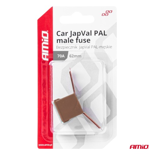 Amio - ΑΣΦΑΛΕΙΑ JapVal PAL ΑΡΣΕΝΙΚΗ 62mm 70A ΣΕ ΚΑΦΕ ΧΡΩΜΑ - 1 Τεμ. (03431/AM)