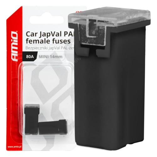 Amio - ΑΣΦΑΛΕΙΕΣ JapVal PAL ΜΙΝΙ 14mm ΘΗΛΥΚΕΣ 80A ΣΕ ΜΑΥΡΟ ΧΡΩΜΑ - 2 Τεμ. (03442/AM)