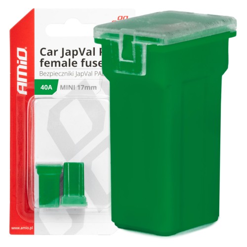 Amio - ΑΣΦΑΛΕΙΕΣ JapVal PAL ΜΙΝΙ 17mm ΘΗΛΥΚΕΣ 40A ΣΕ ΠΡΑΣΙΝΟ ΧΡΩΜΑ - 2 Τεμ. (03445/AM)