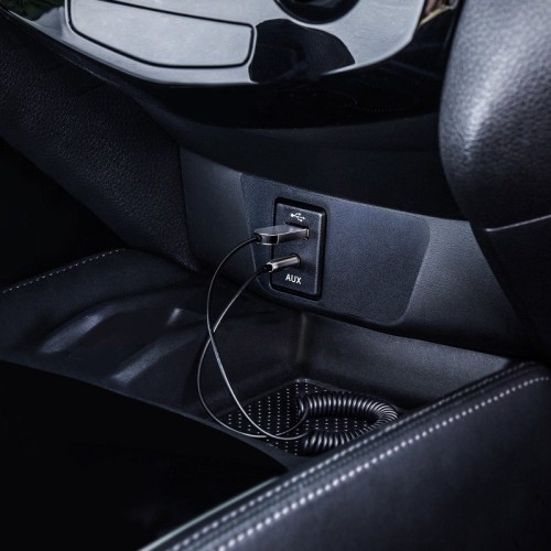 Amio - ΑΝΤΑΠΤΟΡΑΣ AUDIO BLUETOOTH 5.0 ΑΠΟ USB ΣΕ AUX ΜΑΥΡΟ ΣΠΙΡΑΛ - 1 τεμ. (BAS29048/AM)