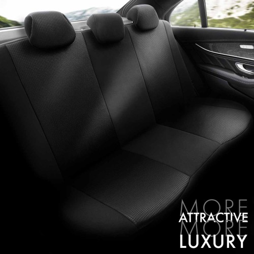 Amio - Καλύμματα Καθισμάτων OTOM Ruby 1202 Grey/Black σε Μαύρο/Σκούρο Γκρι Λινό και Δερματίνη για Μπροστινά και Πίσω Καθίσματα με 5 Προσκέφαλα - 1 σετ. (OT77345/AM)