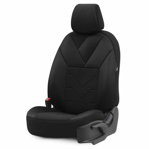 Amio - Καλύμματα Καθισμάτων OTOM Ruby 1202 Grey/Black σε Μαύρο/Σκούρο Γκρι Λινό και Δερματίνη για Μπροστινά και Πίσω Καθίσματα με 5 Προσκέφαλα - 1 σετ. (OT77345/AM)