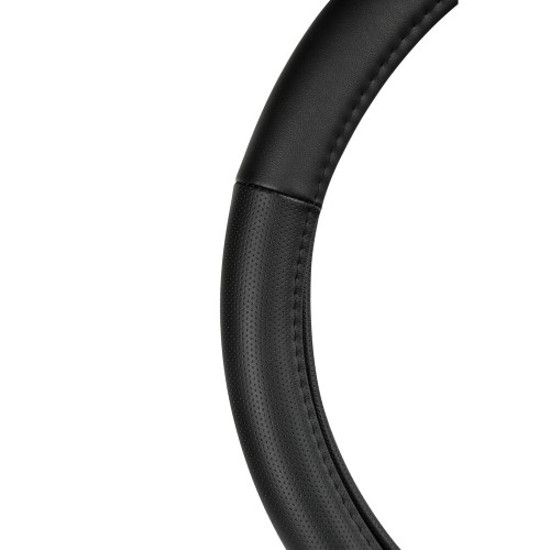 Lampa Κάλυμμα Τιμονιού Αυτοκινήτου Classic Premium 30/34εκ. Άοσμο με διάτρητες λαβές Ultra soft Skeentex Μαύρο με Μαύρη Ραφή 1-τεμ. (L3315.3)