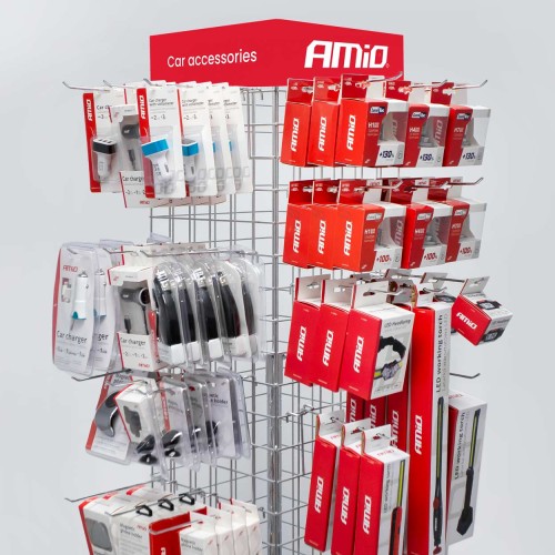 Amio - STAND ΜΕΤΑΛΛΙΚΟ ΜΕ ΠΛΕΓΜΑ 4 ΟΨΕΩN ΜΕ ΓΑΝΤΖΑΚΙΑ ΣΤΕΡΕΩΣΗΣ 175x31cm - 1 Τεμ. (EKS/AM)