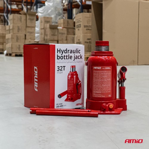 Amio - Γρύλος Υδραυλικός Αντοχή 32000kg Ανύψωση 235-440mm για βαρέα οχήματα με σταθερή ανύψωση και ασφαλή χρήση με βαλβίδα προστασίας υπερφόρτωσης - 1 Τεμ. (02016/AM)
