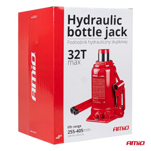 Amio - Γρύλος Υδραυλικός Αντοχή 32000kg Ανύψωση 235-440mm για βαρέα οχήματα με σταθερή ανύψωση και ασφαλή χρήση με βαλβίδα προστασίας υπερφόρτωσης - 1 Τεμ. (02016/AM)