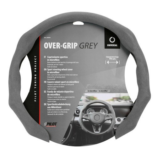 Lampa Κάλυμμα Τιμονιού Αυτοκινήτου Over-Grip, σπορ Άοσμο Σουέτ ύφασμα από μικροΐνες, universal Γκρί 1-τεμ. (L3307.8)