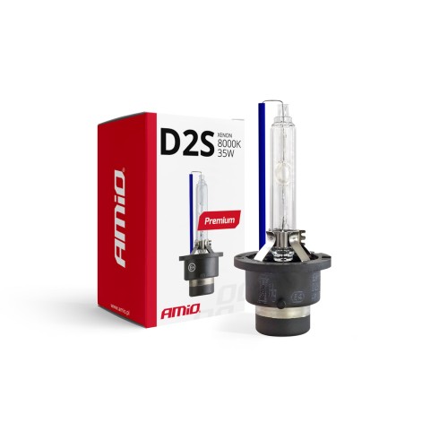 Amio - Λάμπα Xenon D2S 8000K 35W 12V Premium για αντικατάσταση εργοστασιακών και aftermarket xenon με έντονο ψυχρό φωτισμό και σταθερή απόδοση χωρίς τροποποιήσεις - 1 Τεμ. (01977/AM)