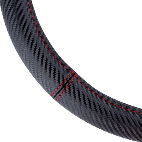 Amio - ΚΑΛΥΜΜΑ ΤΙΜΟΝΙΟΥ SWC-38 M 37-39cm ΣΕ ΜΑΥΡΟ CARBON ΧΡΩΜΑ ΜΕ ΚΟΚΚΙΝΗ ΡΑΦΗ - 1 ΤΕΜ. (02811/AM)