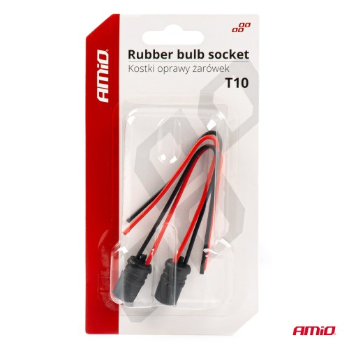 Amio - ΦΙΣΑ 12/24V ΓΙΑ ΛΑΜΠΕΣ T10/ W5W/ W3W/ W16W ME ΚΑΛΩΔΙΟ - 2 ΤΕΜ. (03048/AM)