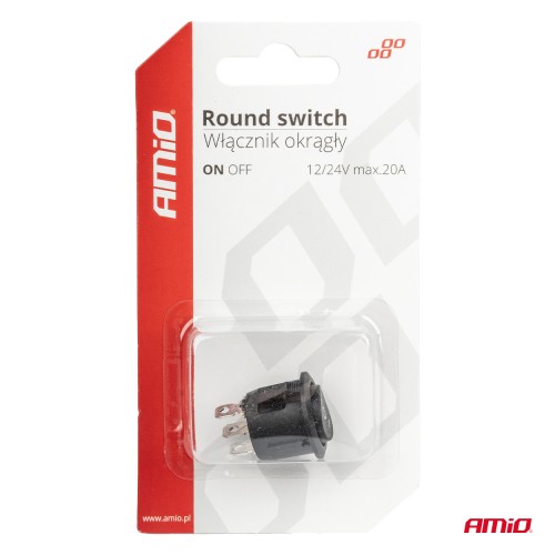 Amio - ΔΙΑΚΟΠΤΗΣ 230V 6A ON-OFF-ON 3 ΕΠΑΦΩΝ ΣΤΡΟΓΓΥΛΟΣ BU03 - 1 ΤΕΜ. (03614/AM)
