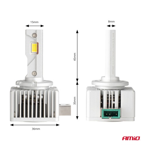 Amio - ΛΑΜΠΕΣ LED D3S/D8R 12V 6.000K 6800lm CAN-BUS D-BASIC SERIES - 2 Τεμ. (03628/AM)