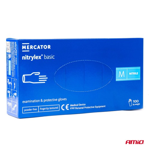 Amio - ΓΑΝΤΙΑ ΝΙΤΡΙΛΙΟΥ MERCATOR NITRYLEX BASIC ΣΕ ΜΠΛΕ ΧΡΩΜΑ MEDIUM (M) - 100 ΤΕΜ. (MER02957/AM)