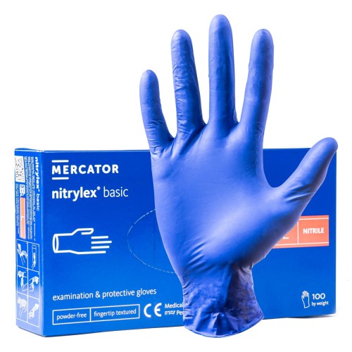 Amio - ΓΑΝΤΙΑ ΝΙΤΡΙΛΙΟΥ MERCATOR NITRYLEX BASIC ΜΙΑΣ ΧΡΗΣΗΣ ΣΕ ΜΠΛΕ ΧΡΩΜΑ LARGE (L) - 100 ΤΕΜ. (MER02958/AM)