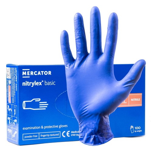 Amio - ΓΑΝΤΙΑ ΝΙΤΡΙΛΙΟΥ MERCATOR NITRYLEX BASIC ΣΕ ΜΠΛΕ ΧΡΩΜΑ X-LARGE (XL) - 100 ΤΕΜ. (MER02959/AM)