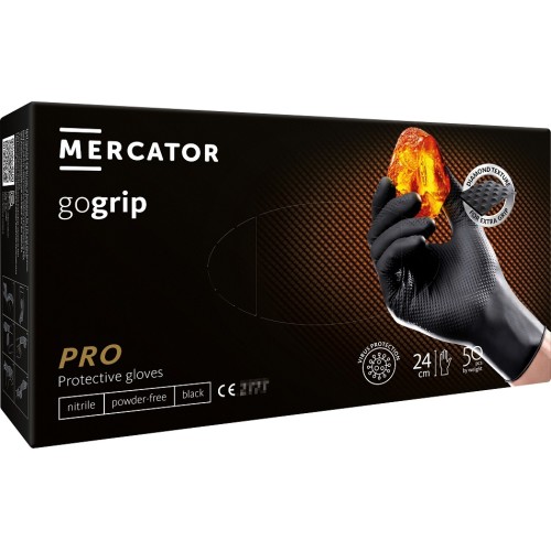 Amio - ΓΑΝΤΙΑ ΝΙΤΡΙΛΙΟΥ MERCATOR GOGRIP ΣΕ ΜΑΥΡΟ ΧΡΩΜΑ LARGE (L) - 50 ΤΕΜ. (MER20311/AM)
