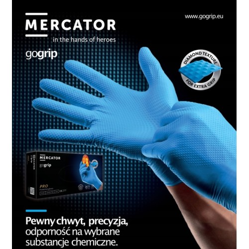 Amio - ΓΑΝΤΙΑ ΝΙΤΡΙΛΙΟΥ MERCATOR GOGRIP ΣΕ ΜΠΛΕ ΧΡΩΜΑ MEDIUM (M) - 50 ΤΕΜ. (MER20315/AM)