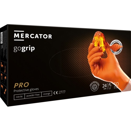 Amio - ΓΑΝΤΙΑ ΝΙΤΡΙΛΙΟΥ MERCATOR GOGRIP ΣΕ ΠΟΡΤΟΚΑΛΙ ΧΡΩΜΑ XXLARGE (XXL) - 50 ΤΕΜ. (MER20338/AM)
