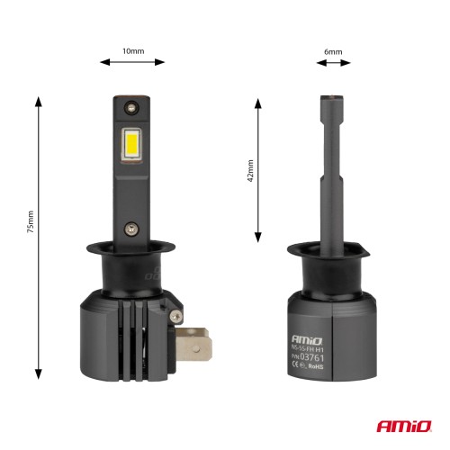 Amio - ΛΑΜΠΕΣ LED H1 12V 44W 6.500K 3.936lm CSP X4 SERIES AVIATOR PLUG & PLAY - 2 ΤΕΜ. (03761/AM)