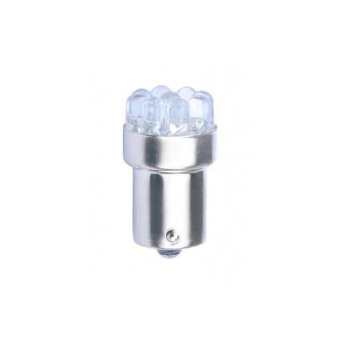 R10W 12V BA15s LED 9xFlux 5mm ΜΟΝΟΠΟΛΙΚΟ ΛΕΥΚΟ M-TECH - 1 τεμ.