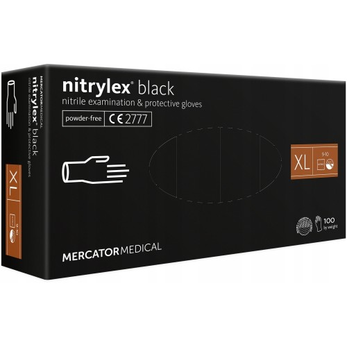 Amio - ΓΑΝΤΙΑ ΝΙΤΡΙΛΙΟΥ MERCATOR NITRYLEX BASIC ΣΕ ΜΑΥΡΟ ΧΡΩΜΑ ΧLARGE (ΧL) - 100 Τεμ. (MER13529/AM)