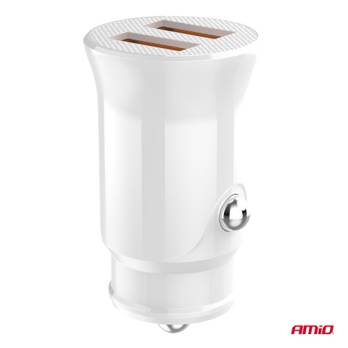 Amio - ΦΟΡΤΙΣΤΗΣ ΑΝΑΠΤΗΡΑ 12/24V ΜΕ 2 ΘΥΡΕΣ 2xUSB 10.5W 5V/2.1A ΛΕΥΚΟΣ - 1 Τεμ. (03872/AM)
