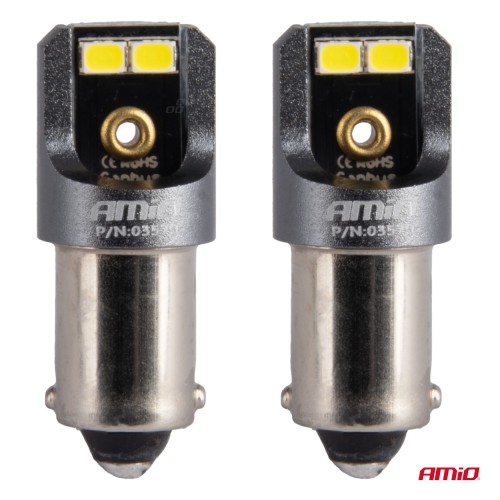 Amio - ΛΑΜΠΑΚΙΑ T4W BA9s 12/24V 6.000K 4xSMD LED CAN-BUS ΛΕΥΚΟ 2016 PRO SERIES - 2 Τεμ. (03579/AM)
