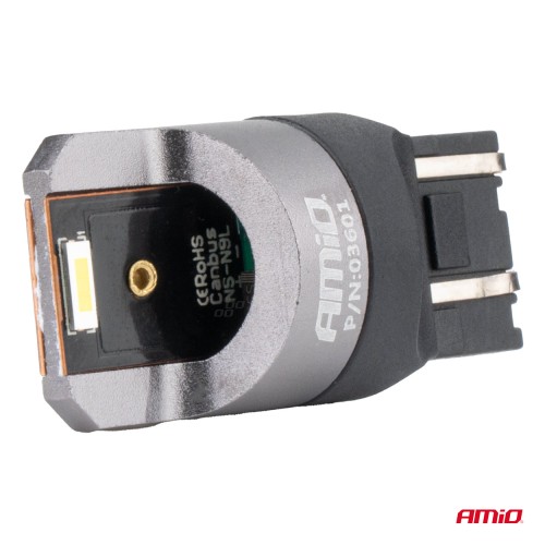 Amio - ΛΑΜΠΑΚΙΑ W21/5W 7443 12/24V 6.000K 2xSMD LED FULL CAN-BUS ΛΕΥΚΟ PRO SERIES - 2 Τεμ. (03601/AM)