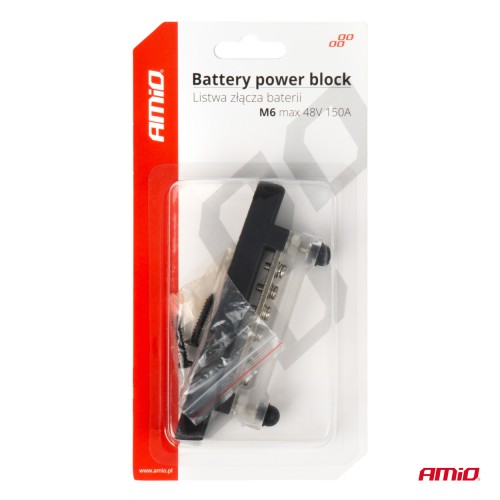 Amio - ΜΠΑΡΑ ΚΑΛΩΔΙΩΝ / ΤΕΡΜΑΤΙΚΟ 6 ΘΕΣΕΩΝ M6 max 48V - 1 Τεμ. (03809/AM)