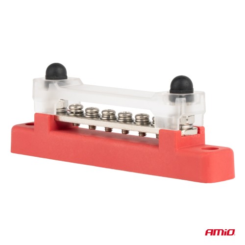 Amio - ΜΠΑΡΑ ΚΑΛΩΔΙΩΝ / ΤΕΡΜΑΤΙΚΟ 6 ΘΕΣΕΩΝ max 48V​ ΚΟΚΚΙΝΟ - 1 Τεμ. (03810/AM)