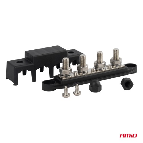 Amio - ΜΠΑΡΑ ΚΑΛΩΔΙΩΝ / ΤΕΡΜΑΤΙΚΟ 4 ΘΕΣΕΩΝ M10 max 48V - 1 Τεμ. (03811/AM)