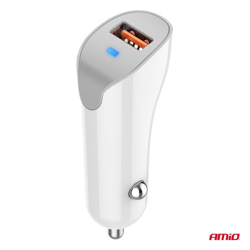 Amio - ΦΟΡΤΙΣΤΗΣ ΑΝΑΠΤΗΡΑ 12/24V ΜΕ 1 ΘΥΡΑ USB 10.5W 5V/2.1A ΛΕΥΚΟΣ - 1 Τεμ. (03873/AM)