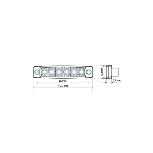 ΦΩΣ ΟΓΚΟΥ 9>32V 6 LED ΠΡΑΣΙΝΟ ΧΡΩΜΑ 95,6x19,8mm ΜΕ ΕΓΚΡΙΣΗ ΤΥΠΟΥ E148 LAMPA -  1 Τεμ.