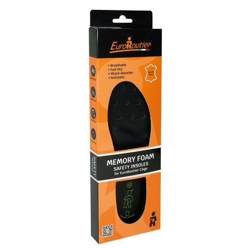 Ανατομικοί Πάτοι Memory Foam από την Euroroutier σε μέγεθος EU44/UK10 σε Μαύρο  Χρώμα για Παπούτσια Ασφαλείας και Εργασίας