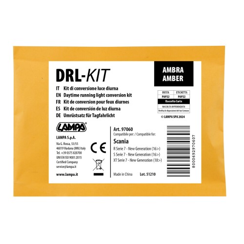 ΚΙΤ ΜΕΤΑΤΡΟΠΗΣ ΦΩΤΩΝ ΗΜΕΡΑΣ ΣΕ ΠΟΡΤΟΚΑΛΙ DRL-KIT HOLLAND STYLE ΓΙΑ MAN TGX 07/2020+ LAMPA - 1 Κιτ