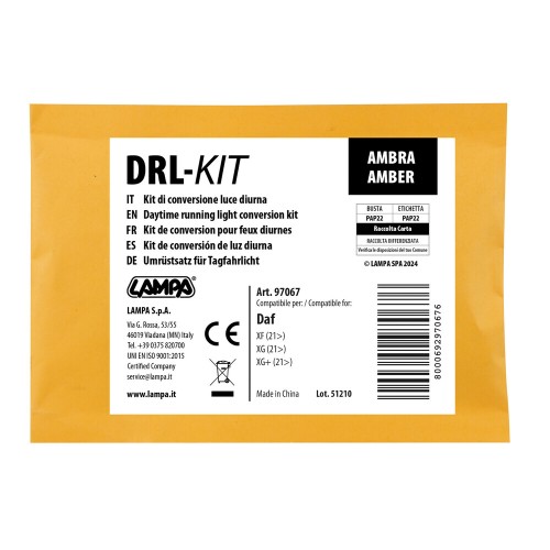 ΚΙΤ ΜΕΤΑΤΡΟΠΗΣ ΦΩΤΩΝ ΗΜΕΡΑΣ ΣΕ ΠΟΡΤΟΚΑΛΙ DRL-KIT HOLLAND STYLE ΓΙΑ DAF XF/XG/XG+ 06/2021+ LAMPA - 1 Κιτ.