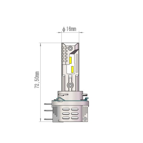 ΛΑΜΠΑ LED H15 12V IP65 6.000K 4.600lm LED SET PRO SMART SERIES M-TECH - 2 ΤΕΜ.