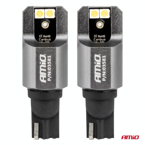 Amio - ΛΑΜΠΕΣ T15 W16W 12/24V 6.000K 4xSMD LED FULL CAN-BUS ΛΕΥΚΟ 3030 PRO SERIES - 2 ΤΕΜ. (03581/AM)