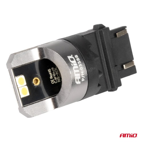 Amio - ΛΑΜΠΕΣ P27/7W 12/24V 6.000K 4SMD LED CAN-BUS ΛΕΥΚΑ PRO SERIES - 2 ΤΕΜ. (03588/AM)
