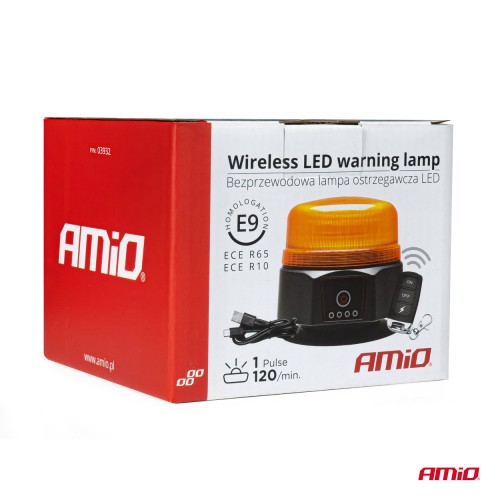 Amio - ΦΑΡΟΣ 12/24V ΠΟΡΤΟΚΑΛΙ 36 LED ΜΑΓΝΗΤΙΚΟΣ ΕΠΑΝΑΦΟΡΤΙΖΟΜΕΝΟΣ ΑΣΥΡΜΑΤΟΣ ΜΕ REMOTE CONTROL 123x110mm - 1 ΤΕΜ. (03932/AM)