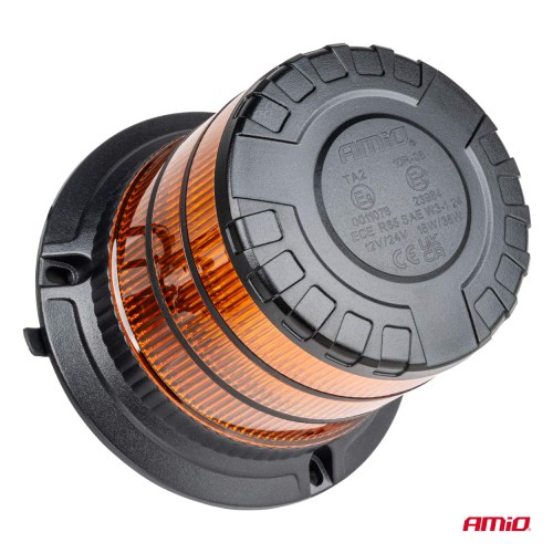 Amio - ΦΑΡΟΣ HEAVY DUTY W30M 12/24V ΠΟΡΤΟΚΑΛΙ 24LED ΜΑΓΝΗΤΙΚΟΣ/ΒΙΔΩΤΟΣ ΜΕ ΦΙΣ ΑΝΑΠΤΗΡΑ Υ128mm Φ110mm - 1 τεμ. (04111/AM)
